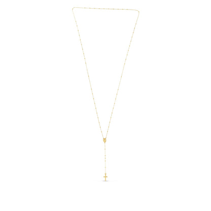 Cross Y Necklace in 14K Yellow Gold front view