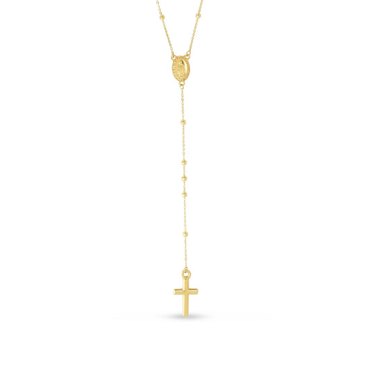 Cross Y Necklace in 14K Yellow Gold