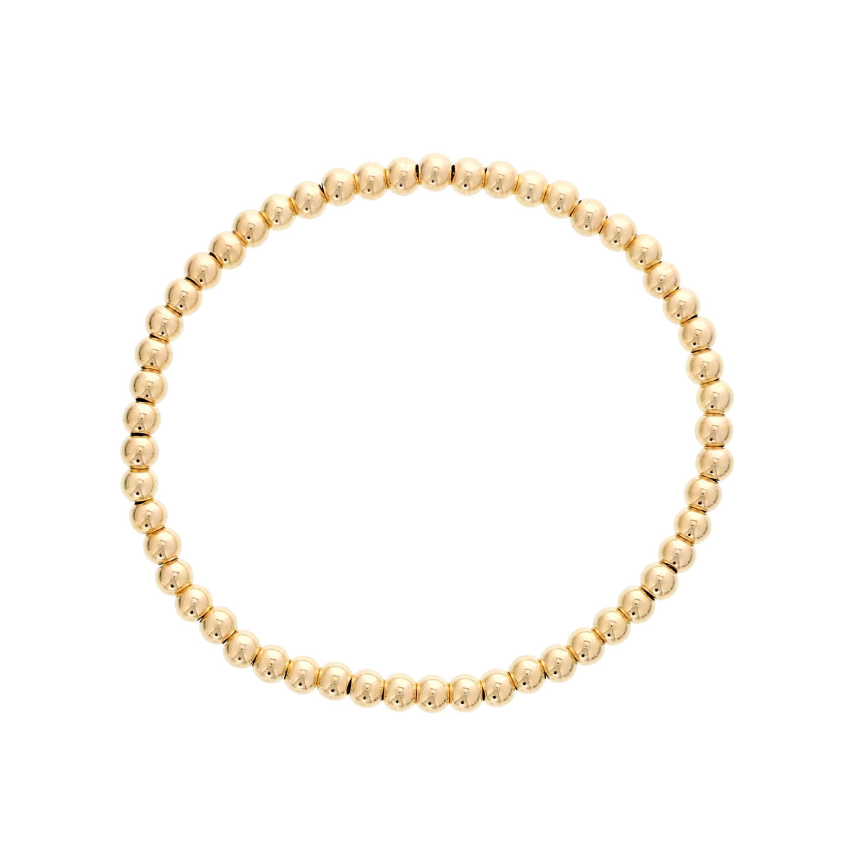 4mm 14K Yellow Gold Filled Bead Stretch Bracelet