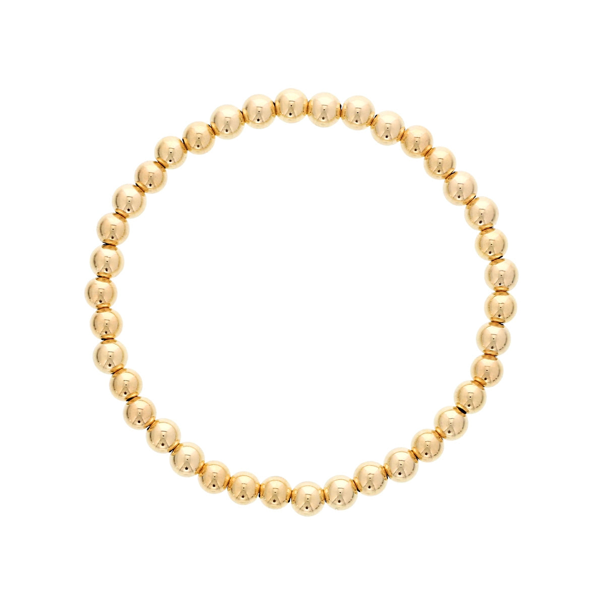 5mm 14K Yellow Gold Filled Bead Stretch Bracelet