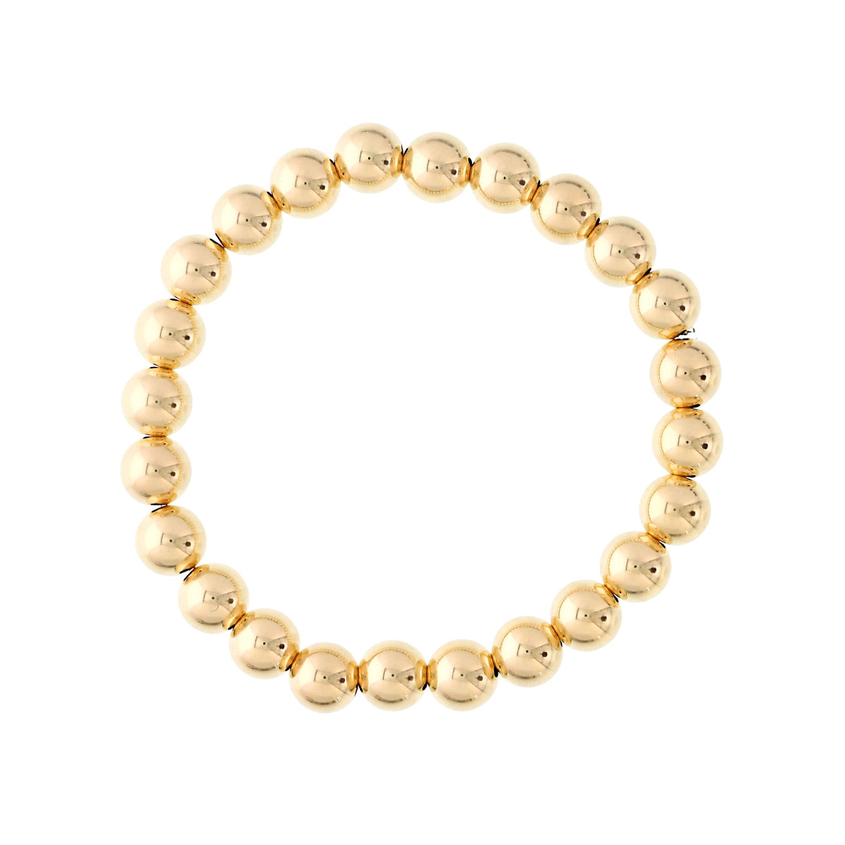 8mm 14K Yellow Gold Filled Bead Stretch Bracelet