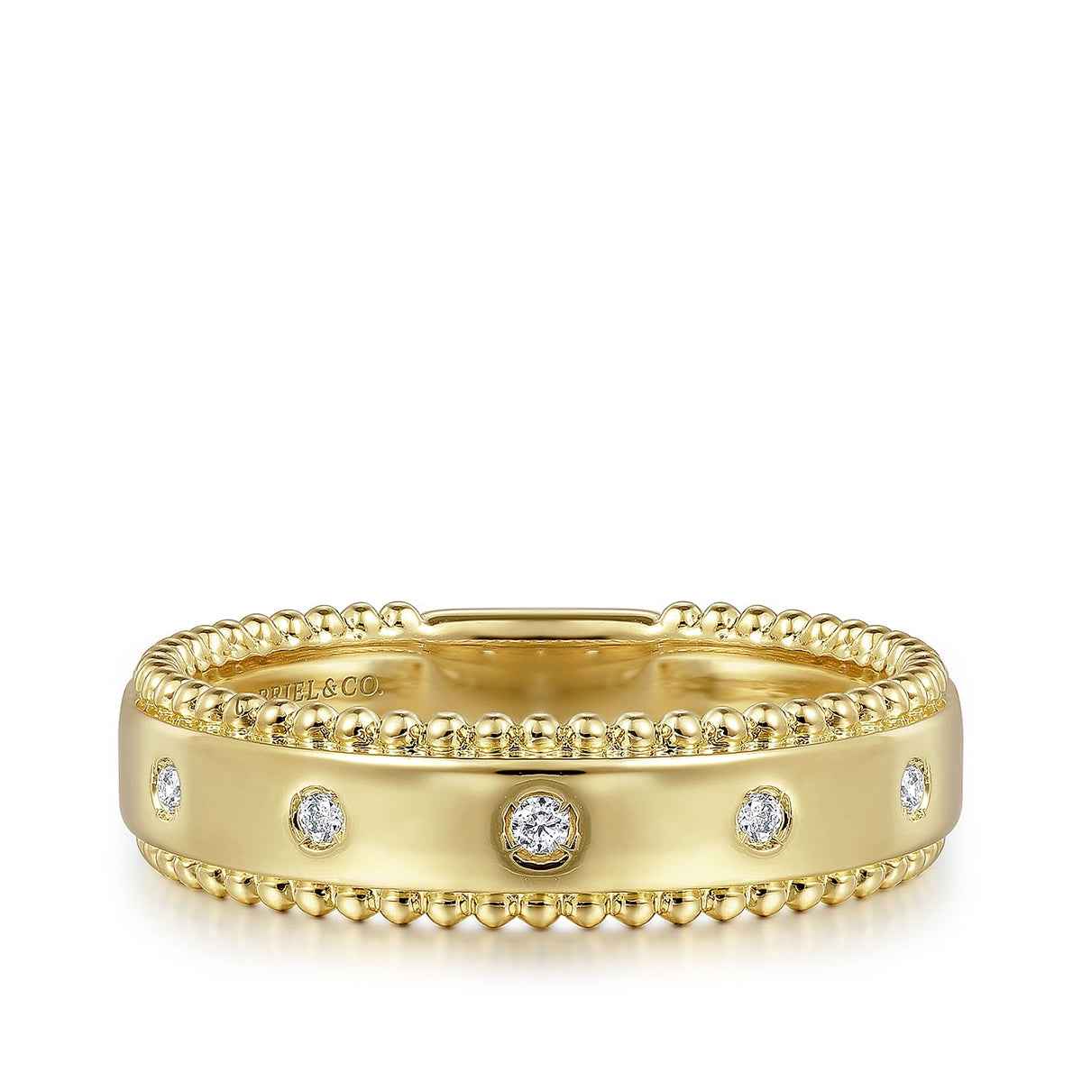 Gabriel & Co. Diamond Accent Bujukan Stackable Ring in 14K Yellow Gold