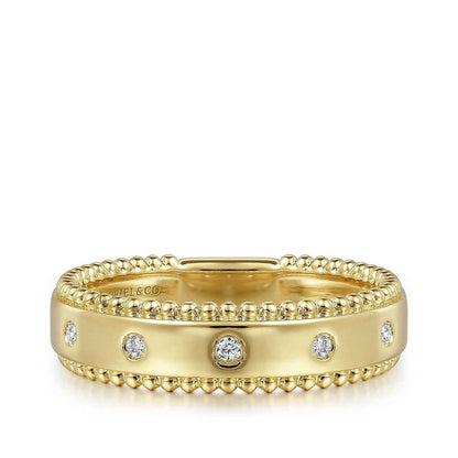 Gabriel & Co. Diamond Accent Bujukan Stackable Ring in 14K Yellow Gold