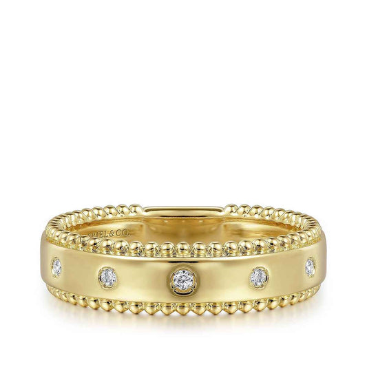 Gabriel & Co. Diamond Accent Bujukan Stackable Ring in 14K Yellow Gold