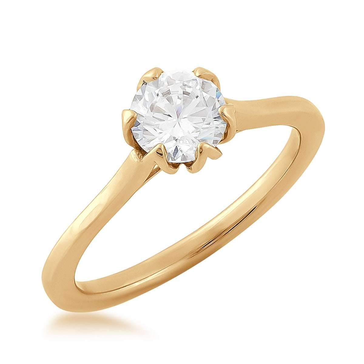Noventa 1 ct. tw. Round Diamond Solitaire Ring in 14K Yellow Gold front view