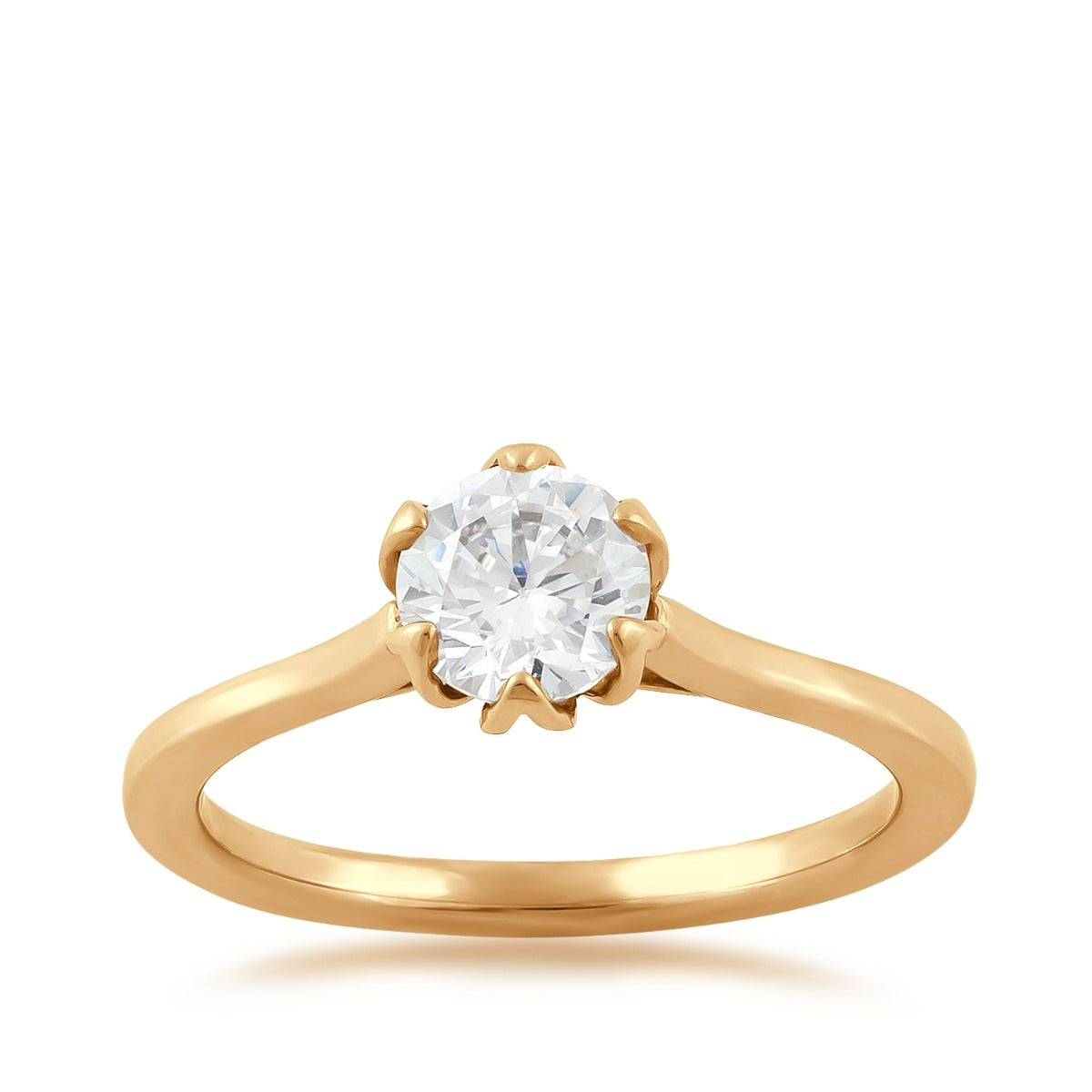 Noventa 1 ct. tw. Round Diamond Solitaire Ring in 14K Yellow Gold