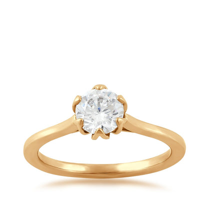 Noventa 1 ct. tw. Round Diamond Solitaire Ring in 14K Yellow Gold