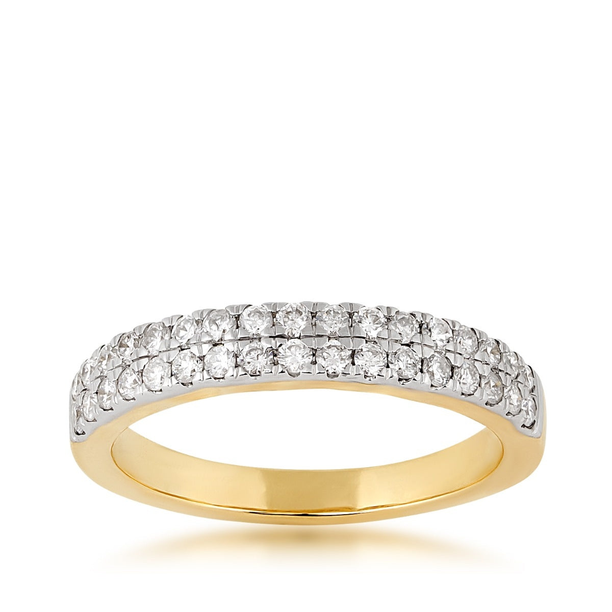 1/2 ct. tw. Diamond Double Row Anniversary Ring in 10K Yellow Gold