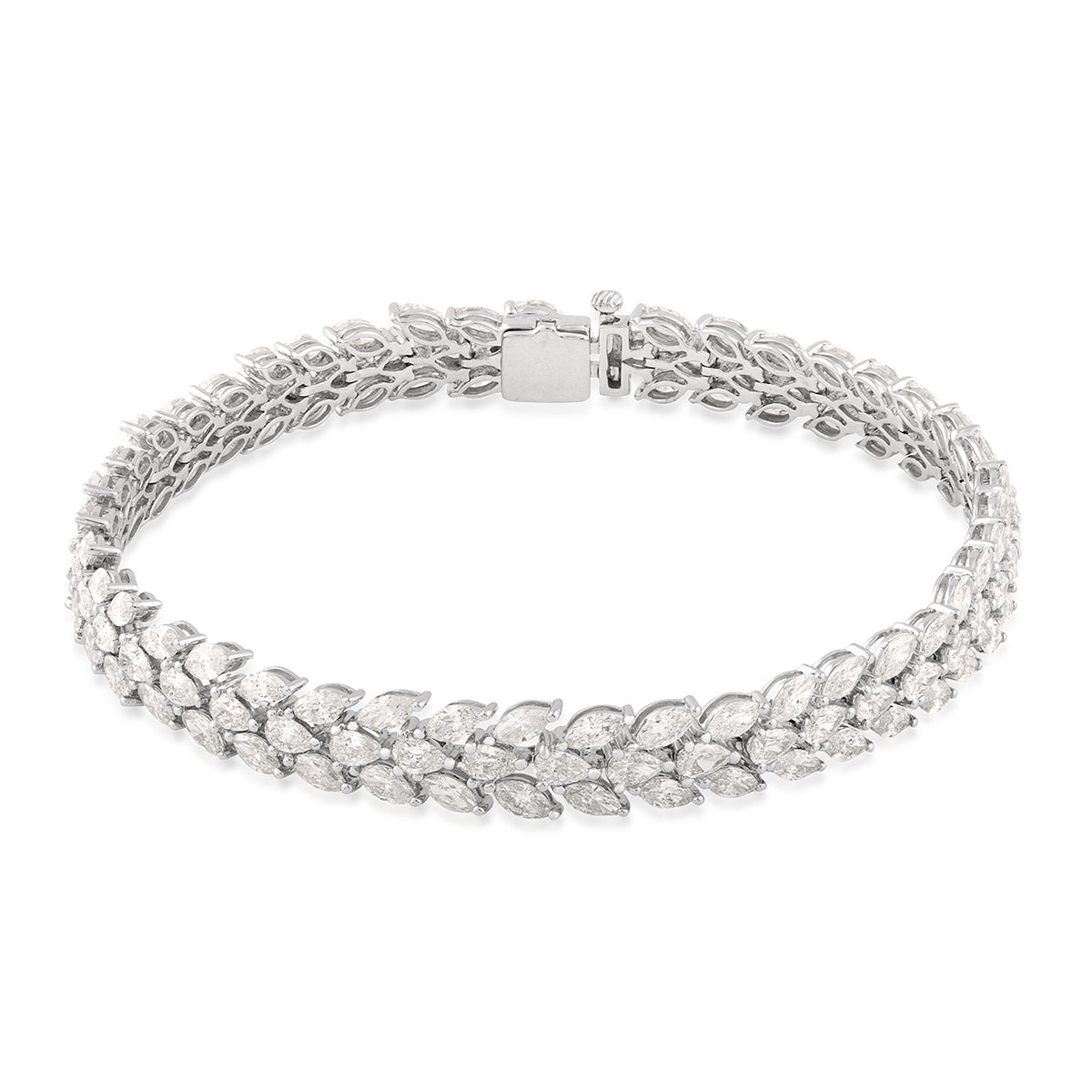 9 ct. tw. Pear Diamond 7-inch Tennis Bracelet in 14K White Gold
