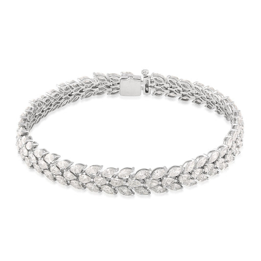 9 ct. tw. Pear Diamond 7-inch Tennis Bracelet in 14K White Gold