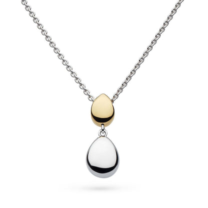 Kit Heath Double Droplet Pendant in Sterling Silver & 18K Yellow Gold Plating