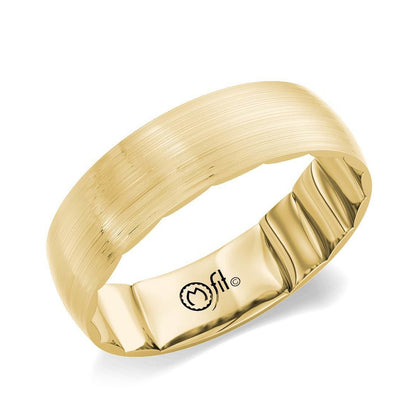 MFIT Men's Satin Finish Wedding Ring in 10K Yellow Gold front view