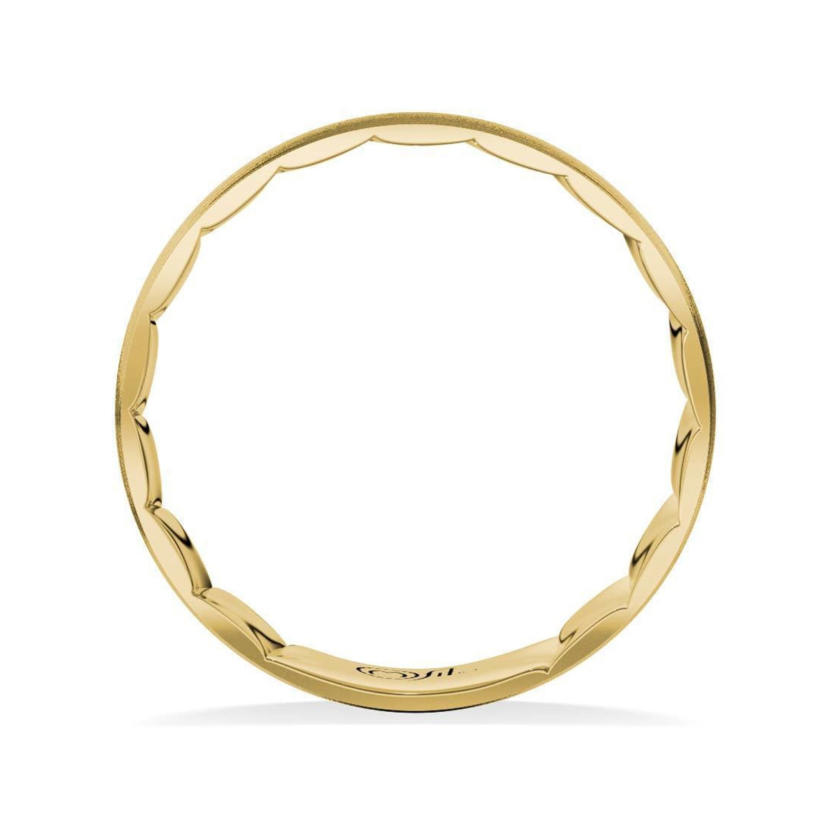 MFIT Men's Satin Finish Wedding Ring in 10K Yellow Gold close-up detail