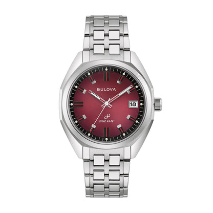 Bulova Men's Jet Star Quartz Stainless Steel Watch with Red & Black Dial