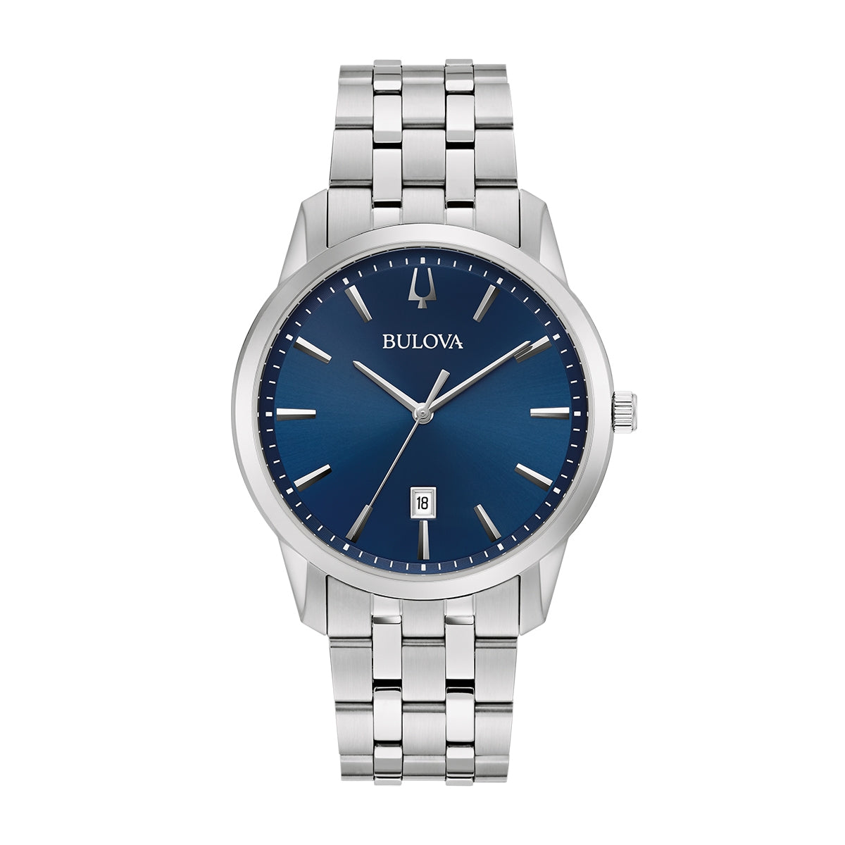 Bulova Men's Sutton Quartz Stainless Steel Watch with Blue Dial