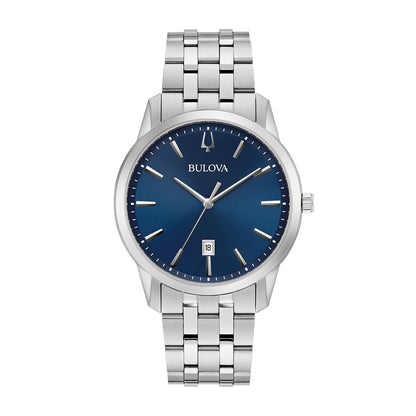 Bulova Men's Sutton Quartz Stainless Steel Watch with Blue Dial