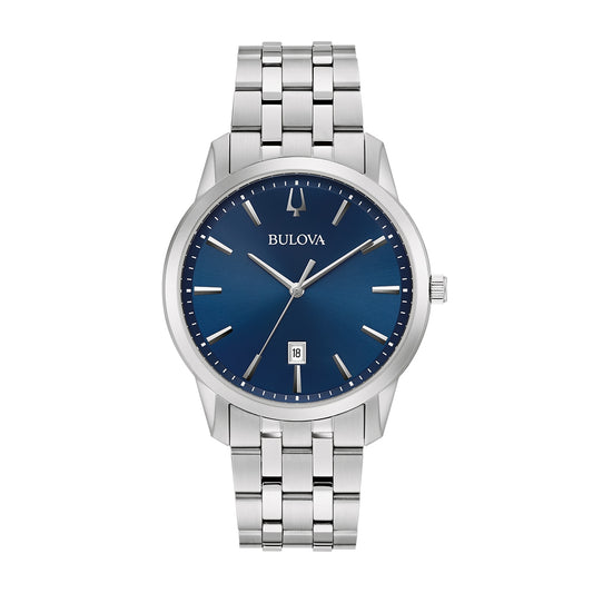 Bulova Men's Sutton Quartz Stainless Steel Watch with Blue Dial