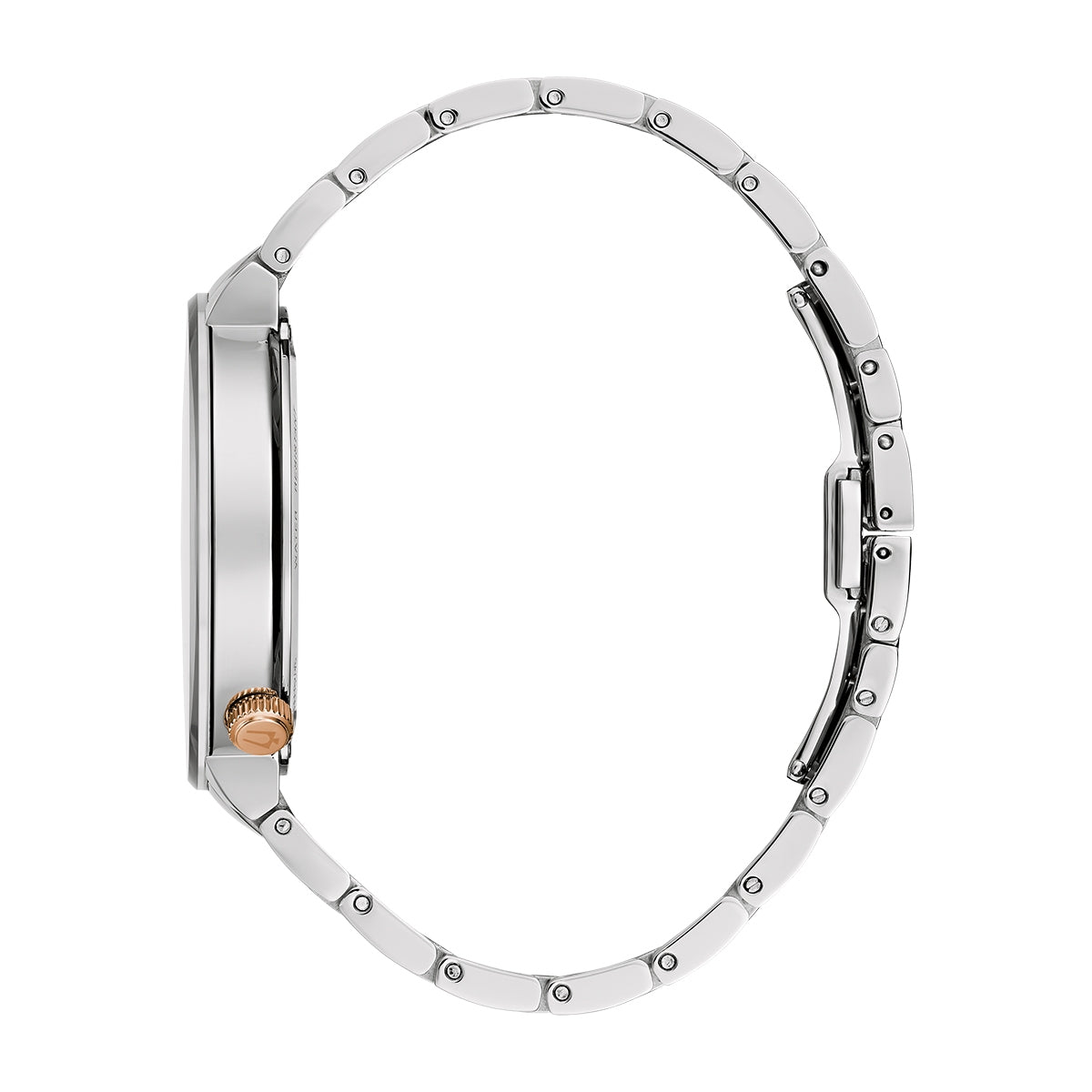 Bulova Men's Latin Grammy Quartz White & Rose Gold-Tone Stainless Steel Watch with Gray Dial front view