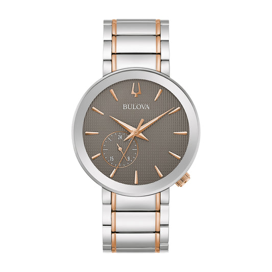 Bulova Men's Latin Grammy Quartz White & Rose Gold-Tone Stainless Steel Watch with Gray Dial