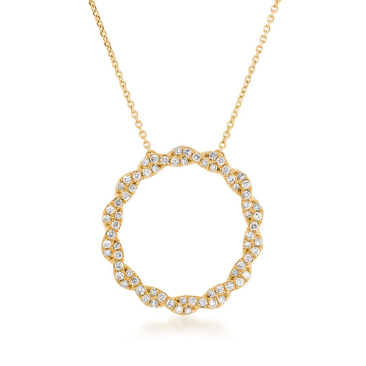 1/2 ct. tw. Diamond Twist Circle Pendant in 10K Yellow Gold