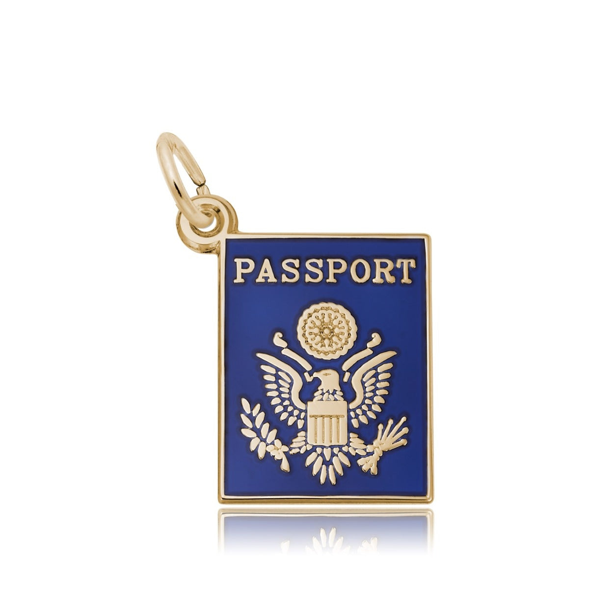 United States Passport Charm in 14K Yellow Gold