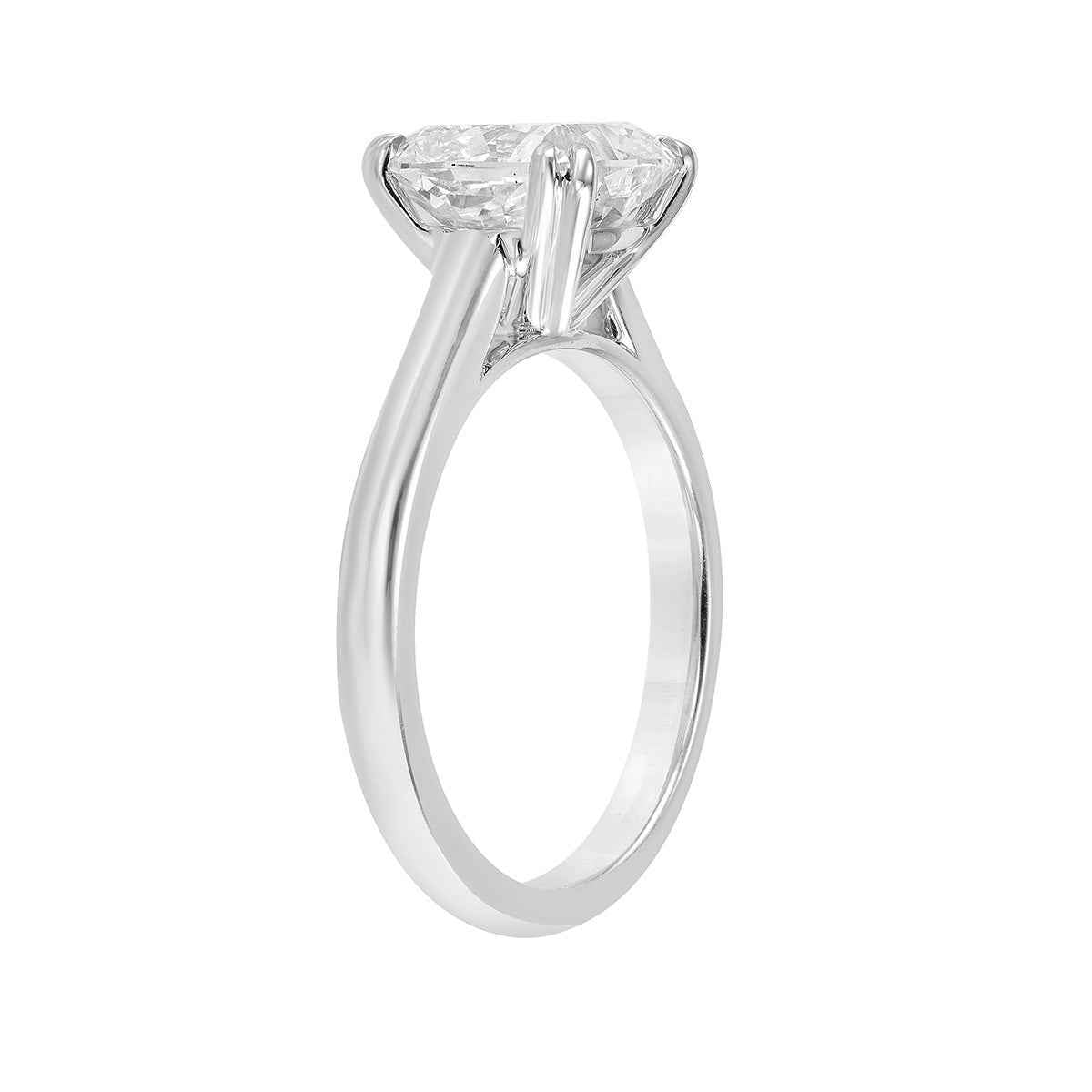 Adamante 3 ct. tw. Lab-Grown Cushion Diamond Solitaire Engagement Ring in 14K White Gold front view