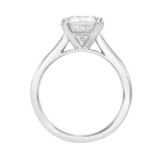 Adamante 3 ct. tw. Lab-Grown Cushion Diamond Solitaire Engagement Ring in 14K White Gold close-up detail