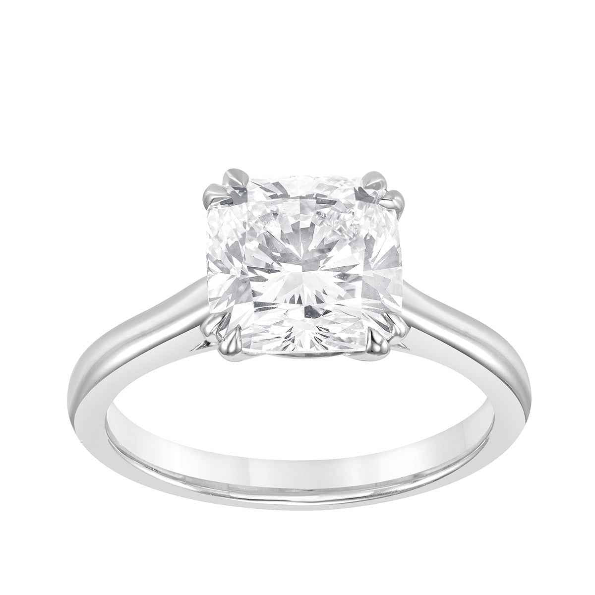 Adamante 3 ct. tw. Lab-Grown Cushion Diamond Solitaire Engagement Ring in 14K White Gold