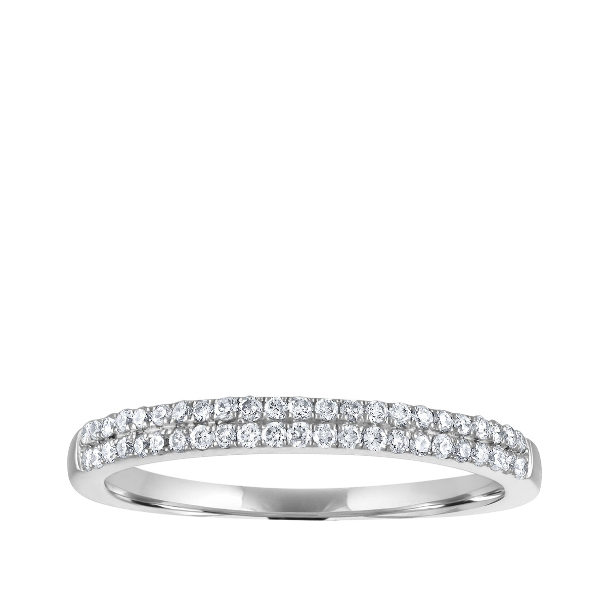 1/4 ct. tw. Round Brilliant Diamond Two Row Anniversary Ring in 14K White Gold