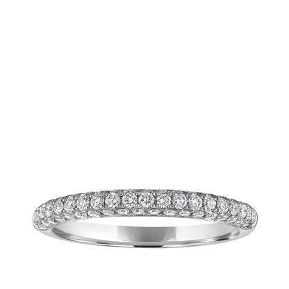 1/2 ct. tw. Round Brilliant Diamond Pave Anniversary Ring in 14K White Gold