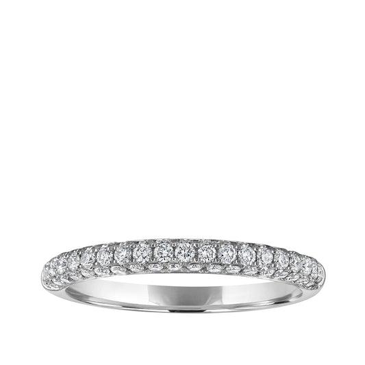 1/2 ct. tw. Round Brilliant Diamond Pave Anniversary Ring in 14K White Gold