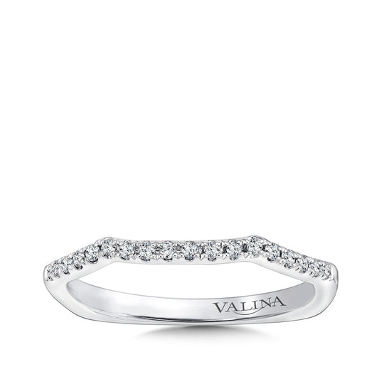 Valina 1/8 ct. tw. Diamond Contour Wedding Ring with European Shank in 14K White Gold