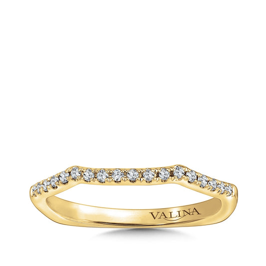 Valina 1/8 ct. tw. Diamond Contour Wedding Ring with European Shank in 14K Yellow Gold