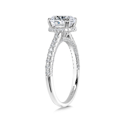 Valina 1/2 ct. tw. Diamond Halo Round Semi-Mount Engagement Ring in 14K White Gold front view