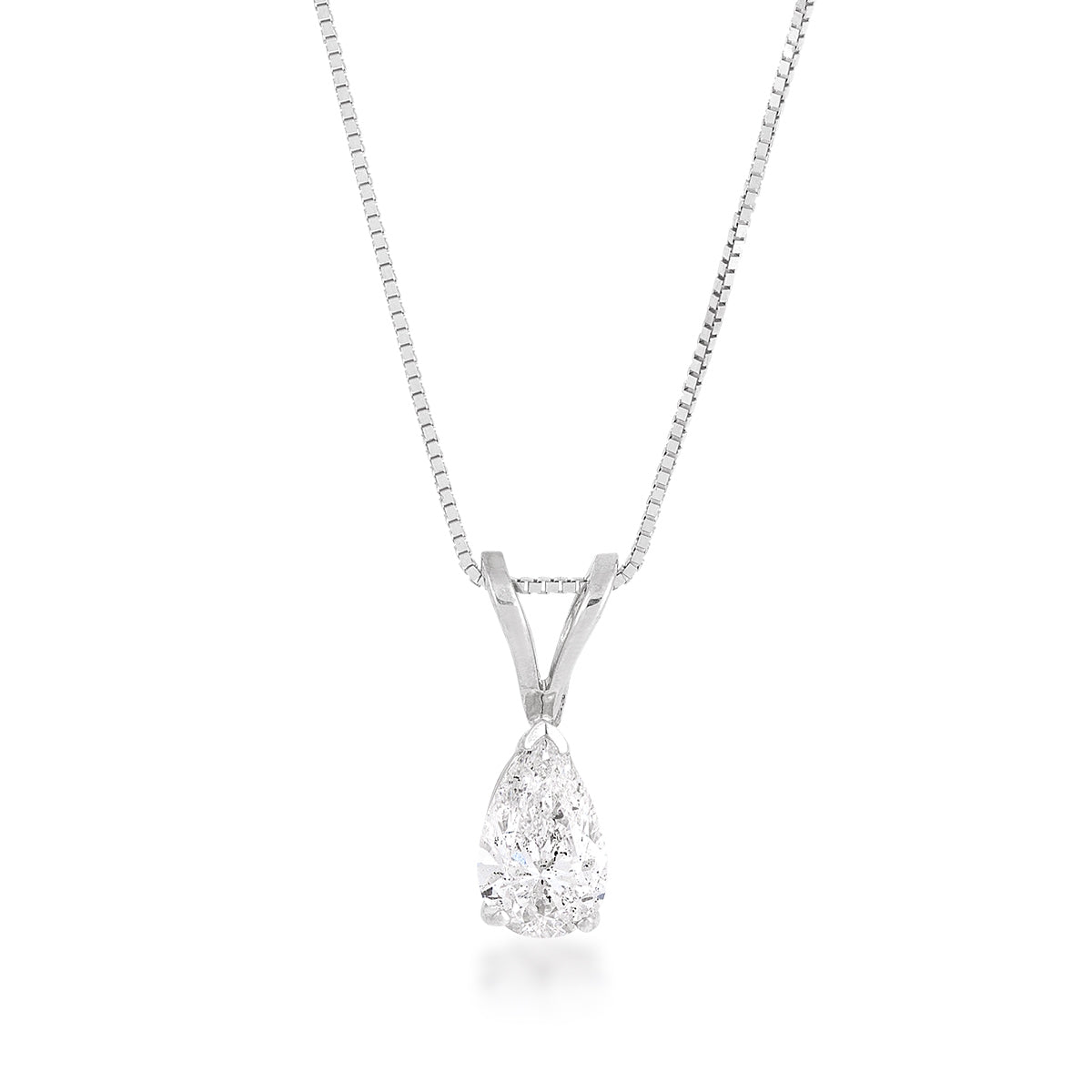 1/2 ct. tw. Pear Diamond Solitaire Pendant in 14K White Gold