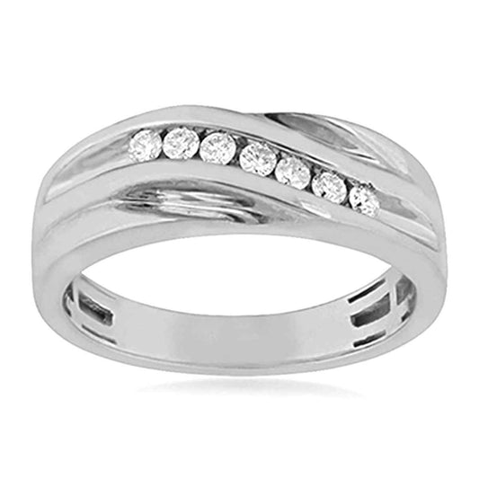1/4 ct. tw. Men's Diamond Wedding Band in 10K White Gold