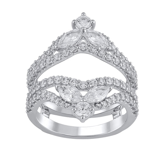 Adamante 2 ct. tw. Lab-Grown Round & Marquise Diamond Ring Enhancer in 14K White Gold