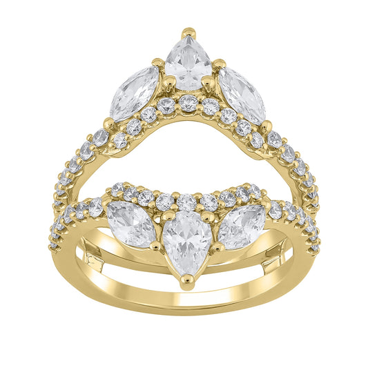 Adamante 2 ct. tw. Lab-Grown Pear & Marquise Diamond Ring Enhancer in 14K Yellow Gold
