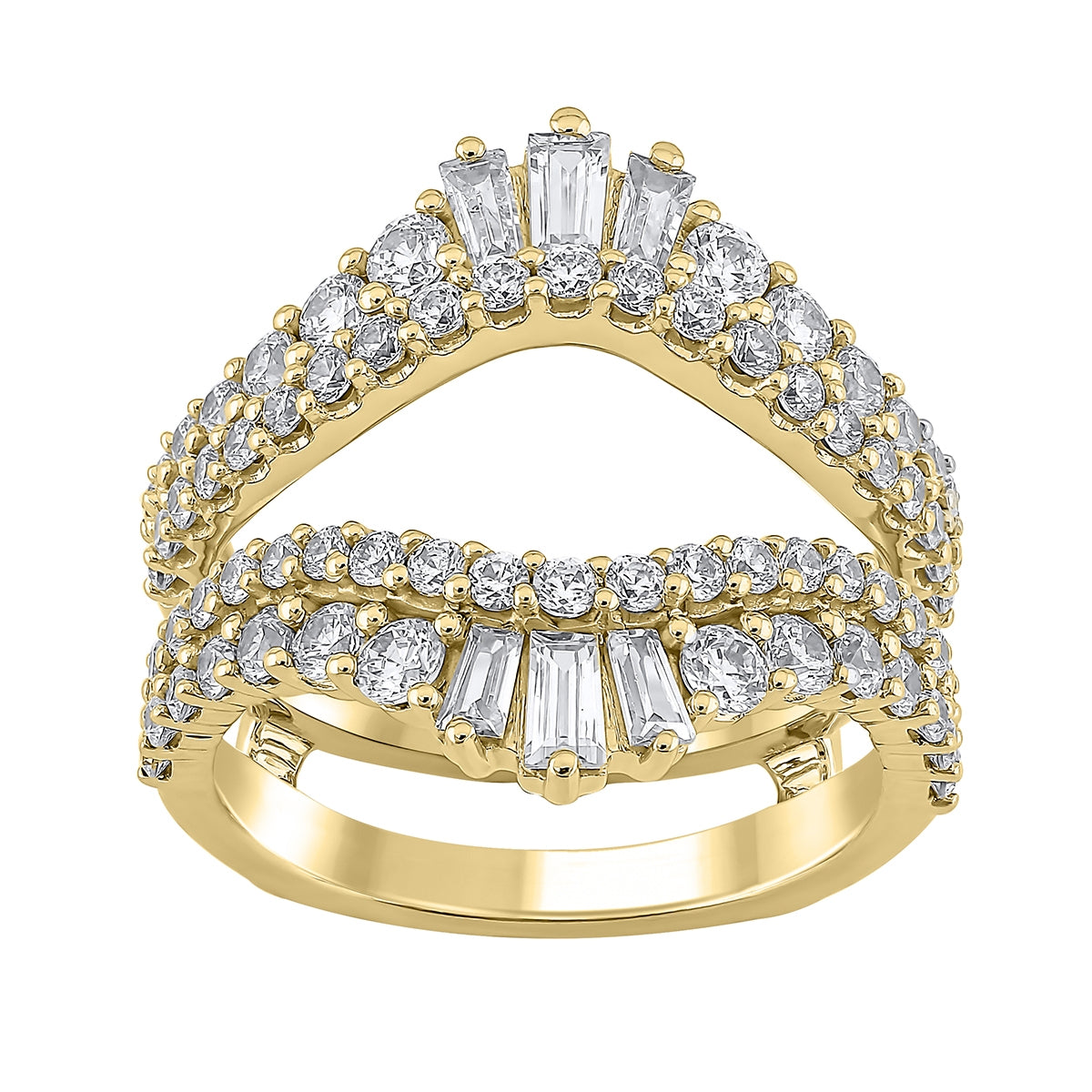 Adamante 2 ct. tw. Lab-Grown Baguette & Round Diamond Ring Enhancer in 14K Yellow Gold