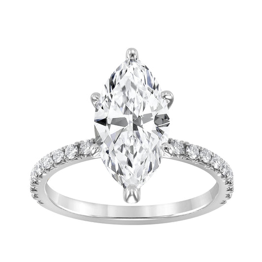Adamante 3-3/8 ct. tw. Lab-Grown Marquise Diamond Engagement Ring in 14K White Gold