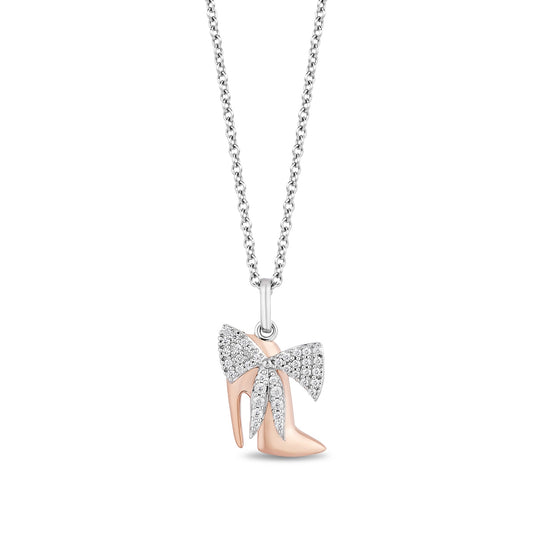 Enchanted Disney Vault Cruella 1/7 ct. tw. Diamond Heel Pendant in Sterling Silver & 10K Pink Gold