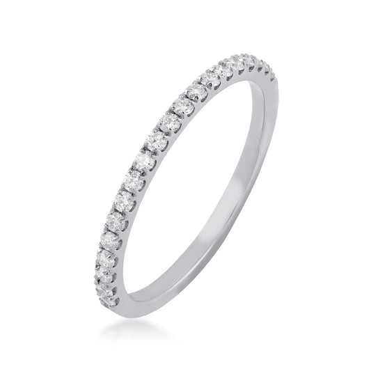 1/4 ct. tw. Round Diamond Stackable Anniversary Ring in 14K White Gold front view