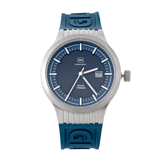 Glock Men's Solar Titanium Watch with Blue Dial & Silicone Strap