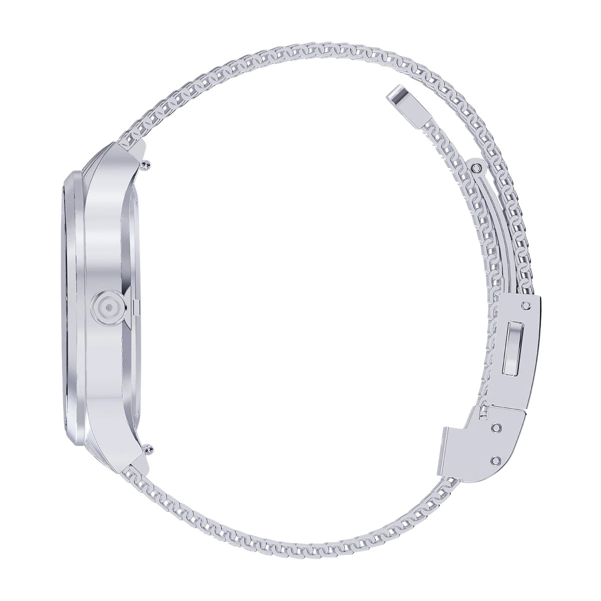 Glock Ladies' Quartz Stainless Steel Watch with Diamond Accent Mother of Pearl Dial & Mesh Band front view