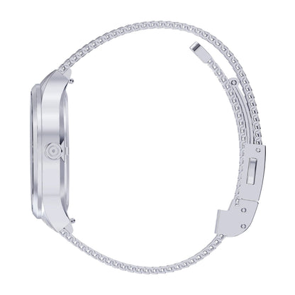 Glock Ladies' Quartz Stainless Steel Watch with Diamond Accent Mother of Pearl Dial & Mesh Band front view