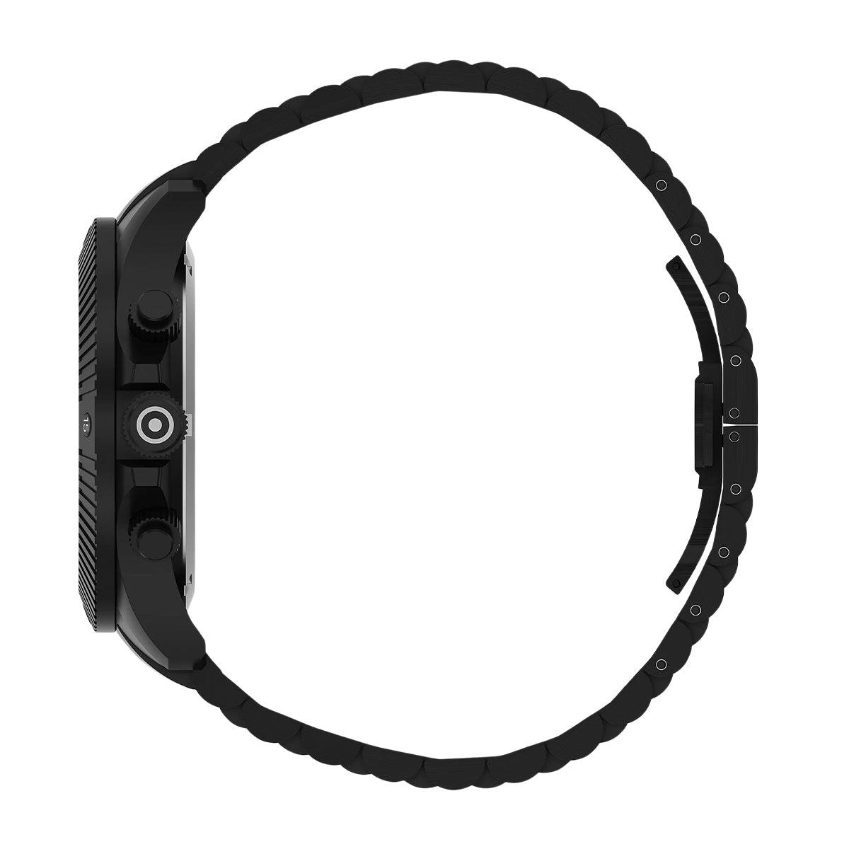 Glock Men's Quartz Chronograph Black Stainless Steel Watch with Black Dial front view