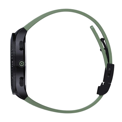 Glock Men's Quartz Digital & Analog Black Stainless Steel Watch with Black Dial & Green Silicone Strap front view