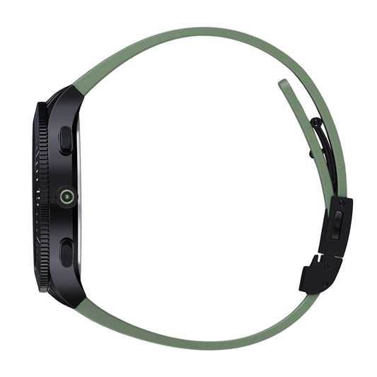 Glock Men's Quartz Digital & Analog Black Stainless Steel Watch with Black Dial & Green Silicone Strap front view