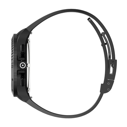 Glock Men's Quartz Chronograph Black Stainless Steel Watch with Black Dial & Silicone Strap front view