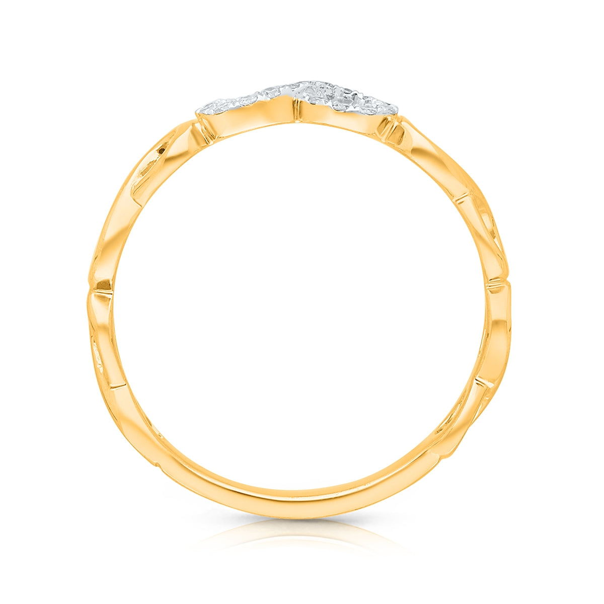 Kallati 1/10 ct. tw. Diamond Infinity Ring in 14K Yellow & White Gold front view